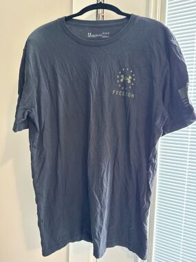 LG Black Graphic Tee with Subtle Gold Logo